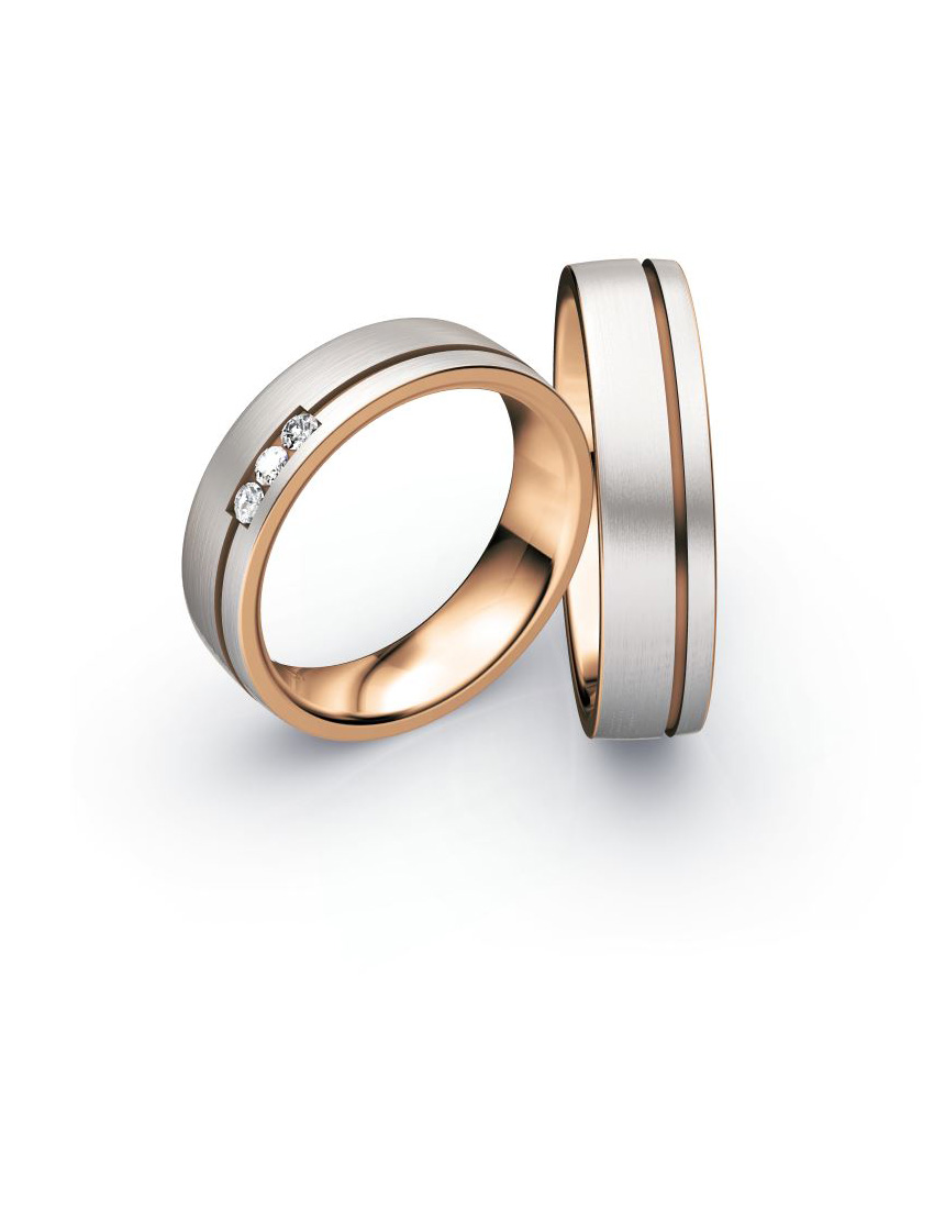 Rosegold Weißgold Hochzeitsringe in Berlin